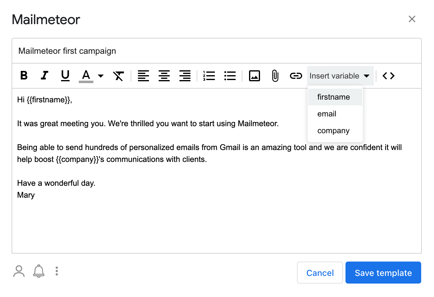 Example of sending a mail merge with personalized attachments