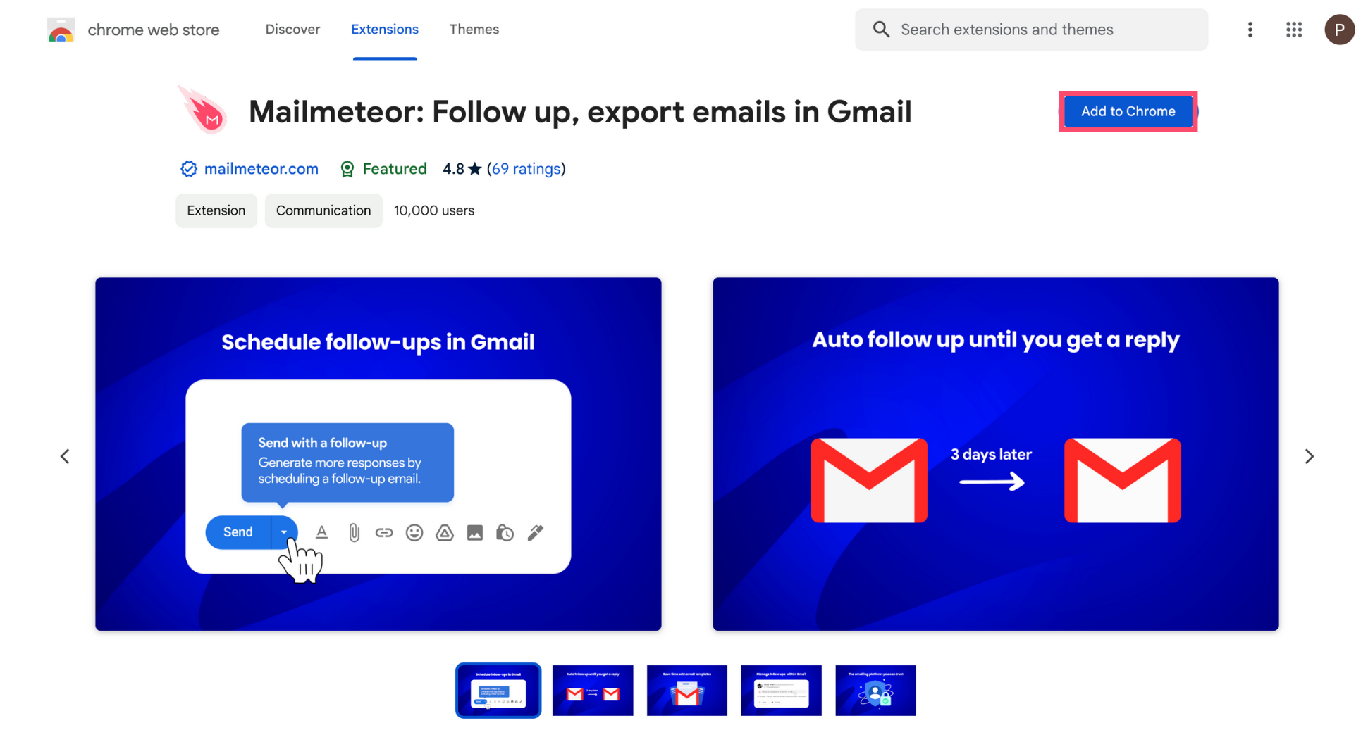 Add Mailmeteor to Google Chrome