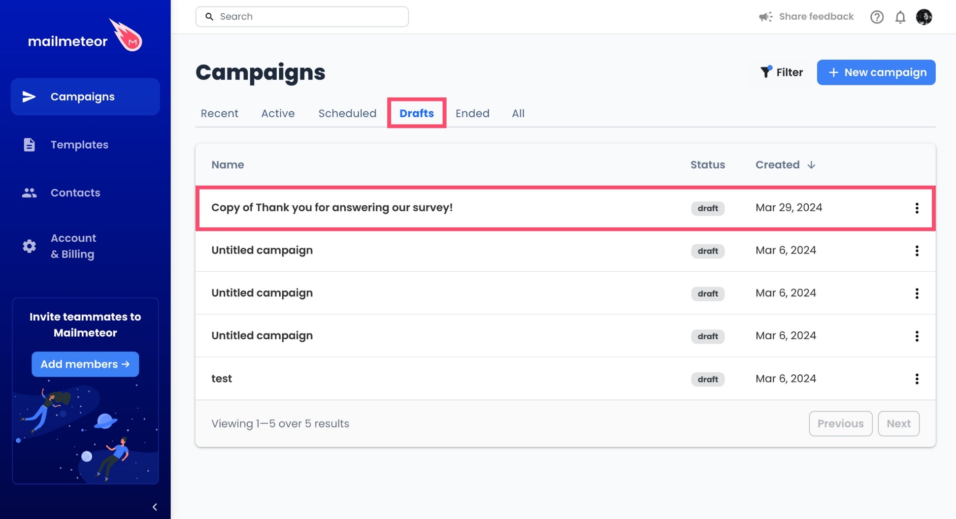 Edit a duplicated campaign in Mailmeteor