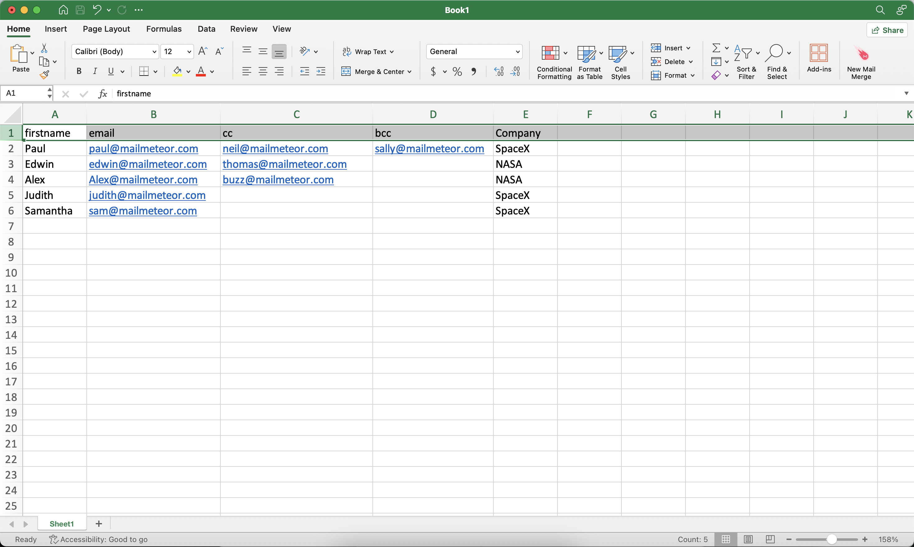 Select first row in Google Sheets