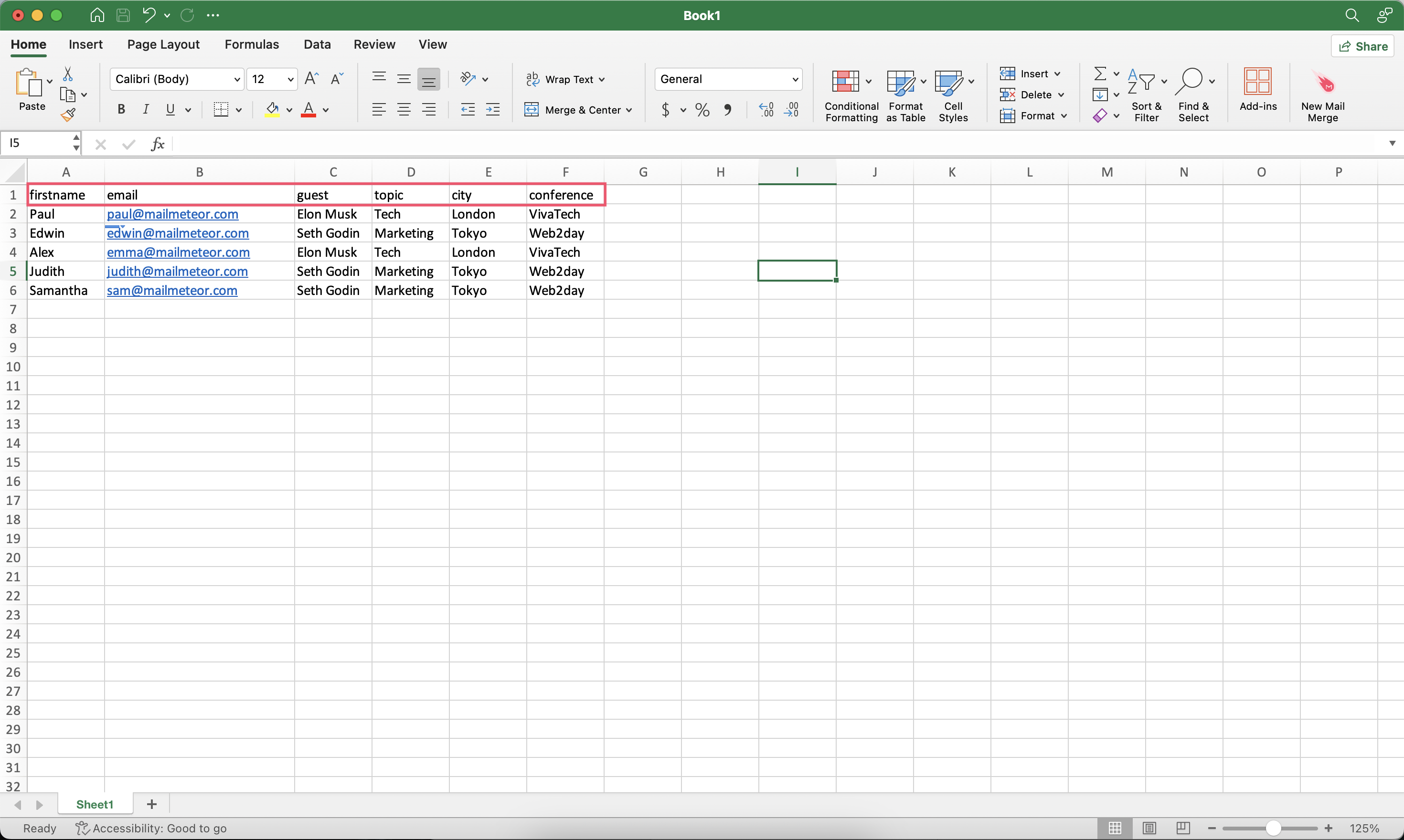 Edit your contact list in Google Sheets