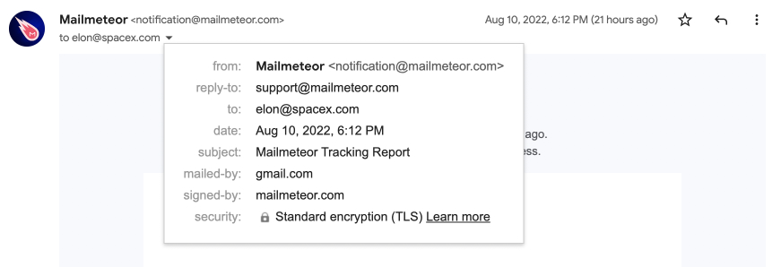 reply-to address mailmeteor