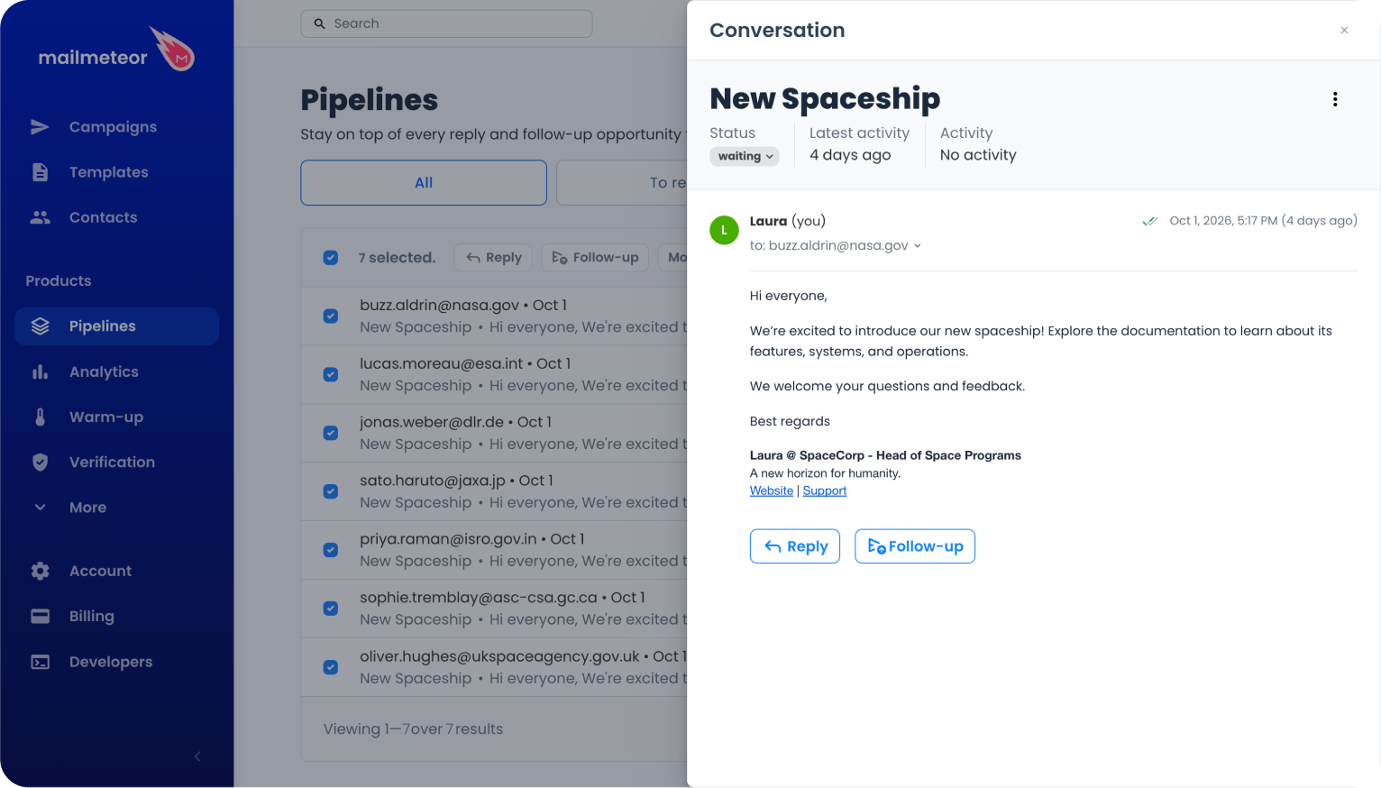 Conversation thread view in Pipeline