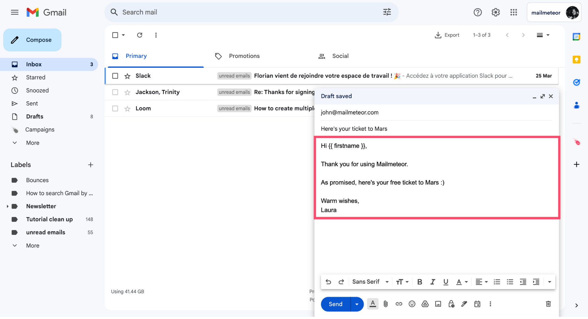 Write the first email in Gmail