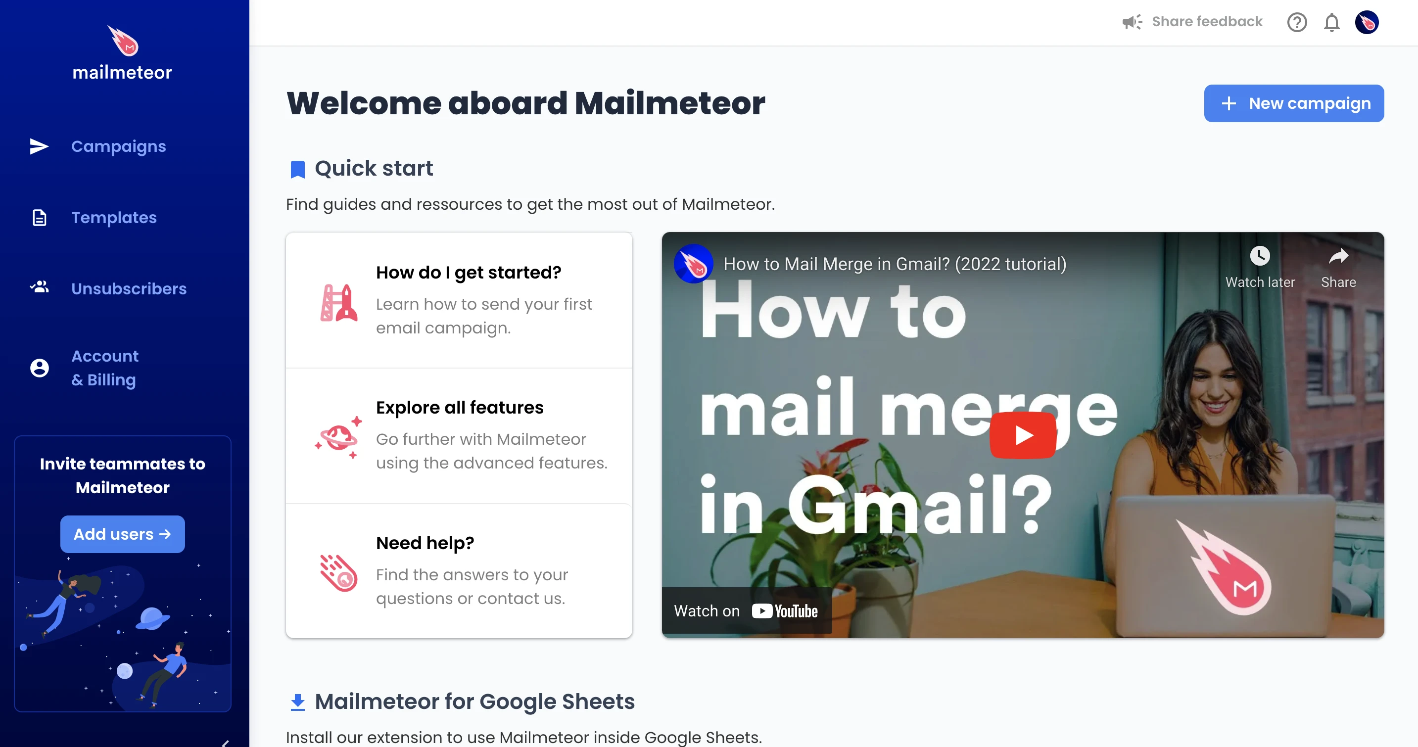 Mailmeteor's homepage