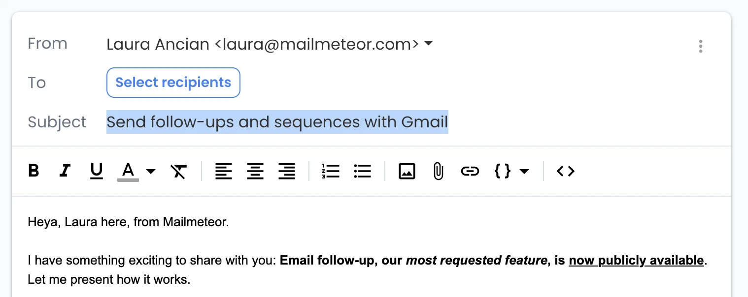 Craft the subject line