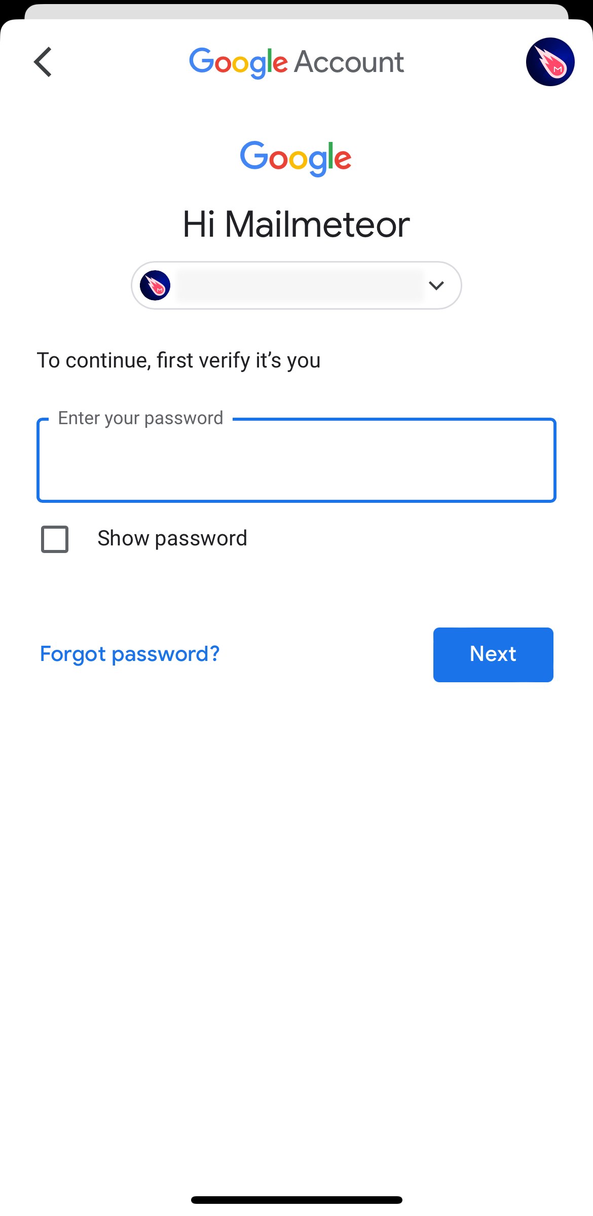 Change password in the Gmail iPhone app