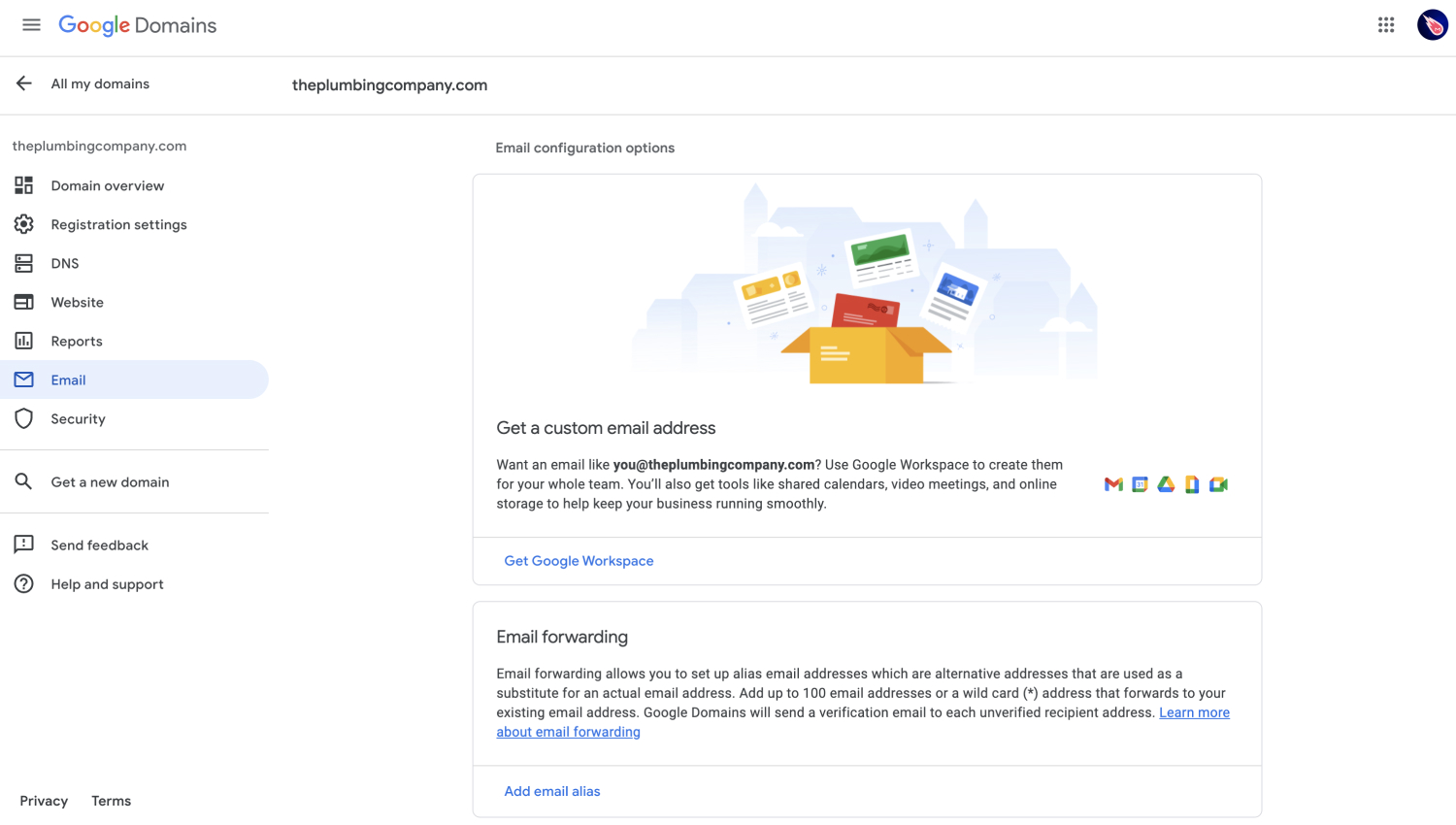 What is a professional email from Google?