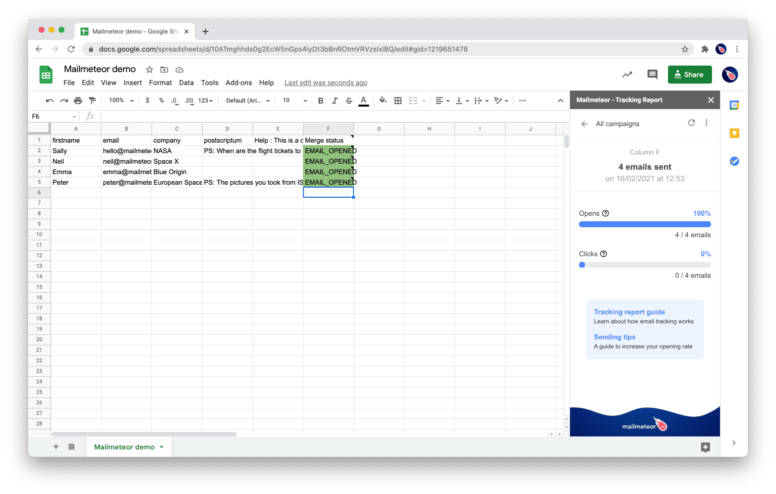 from google sheets to google doc merge