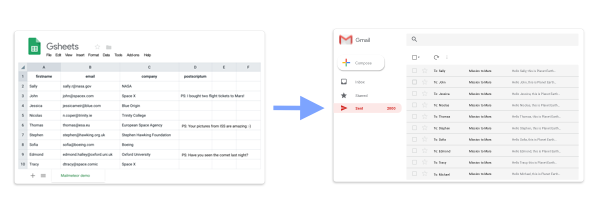 mail merge from google sheets