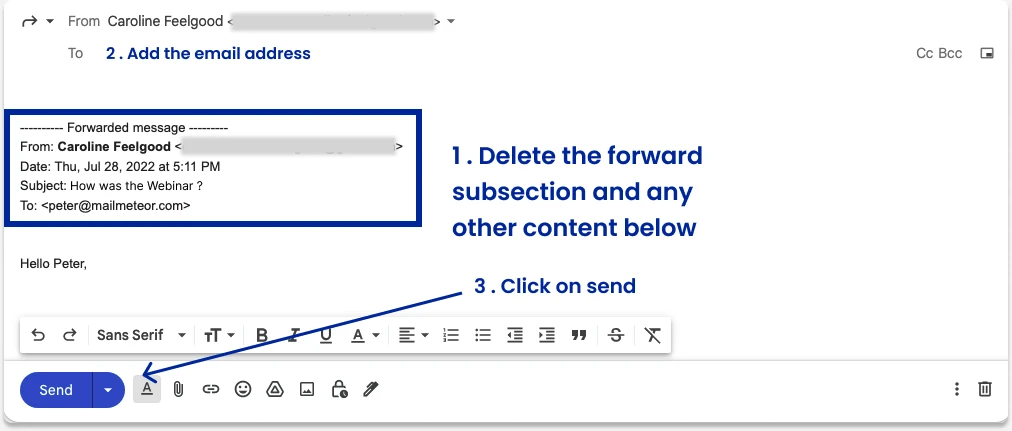 Use Forward to resend emails in Gmail