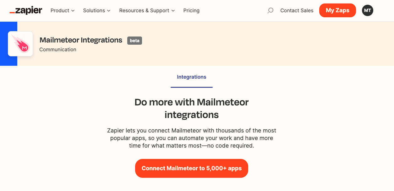 Mailmeteor now integrates with Zapier