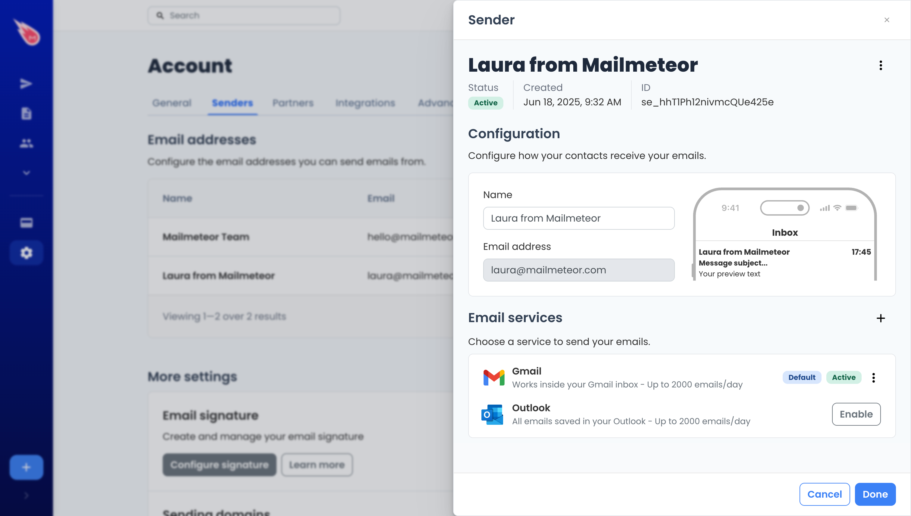 Enabling different email service providers under the same sending email address