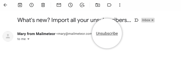One-click unsubscribe in Gmail