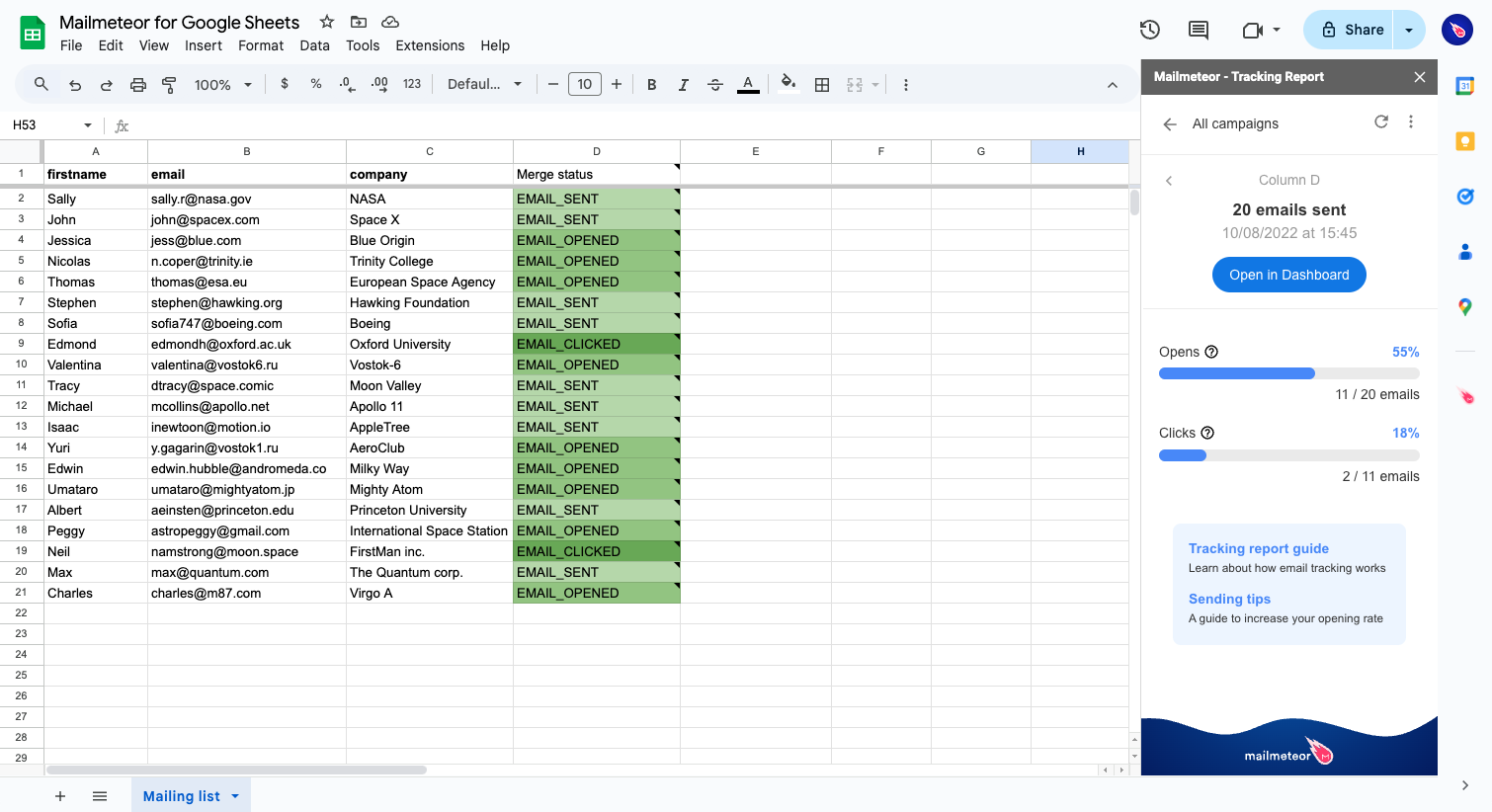 Mailmeteor For Google Sheets Mailmeteor Support Help