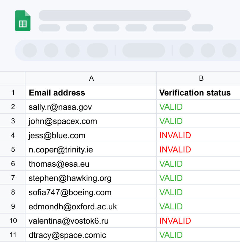 Google Sheets Email Verification Addon