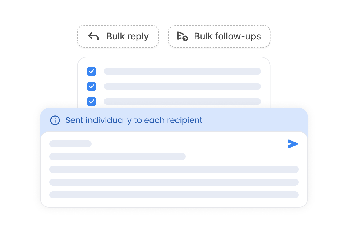 Batch reply modal for sending a message to multiple recipients at once