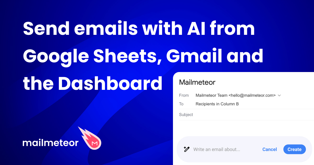 Write with AI from within Google Sheets, Gmail and the Dashboard