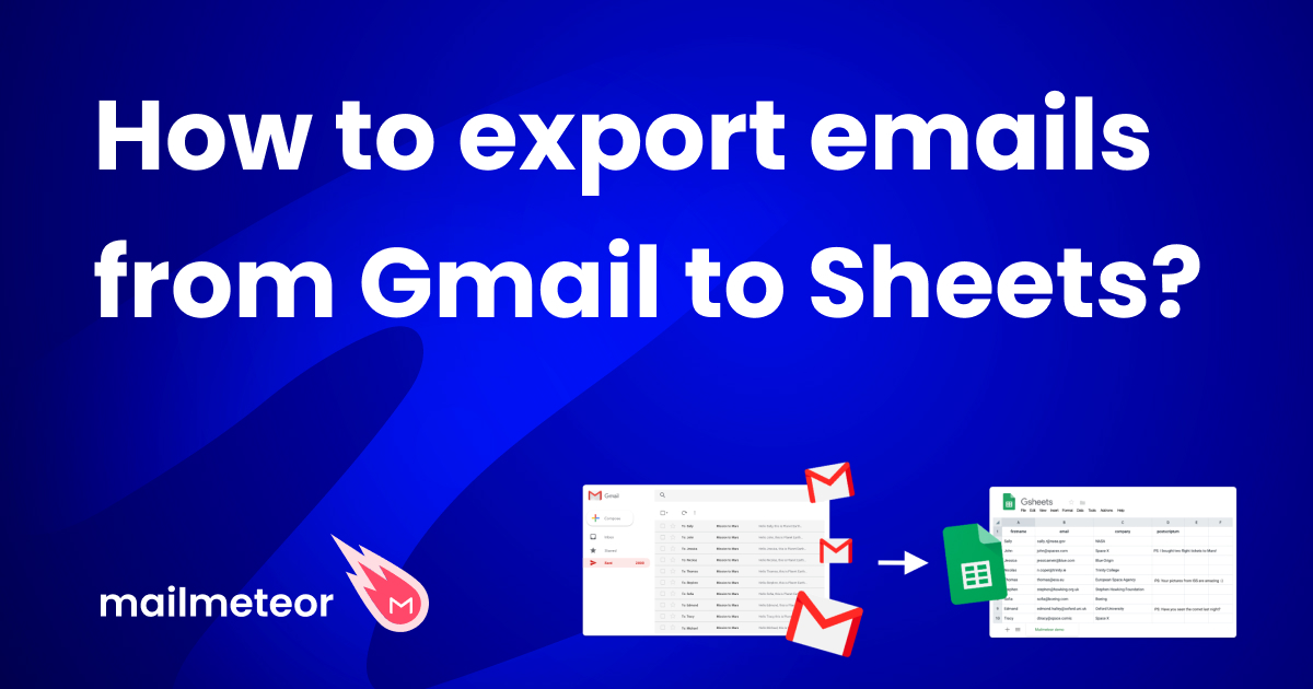 How to export emails from Gmail to Google Sheets?