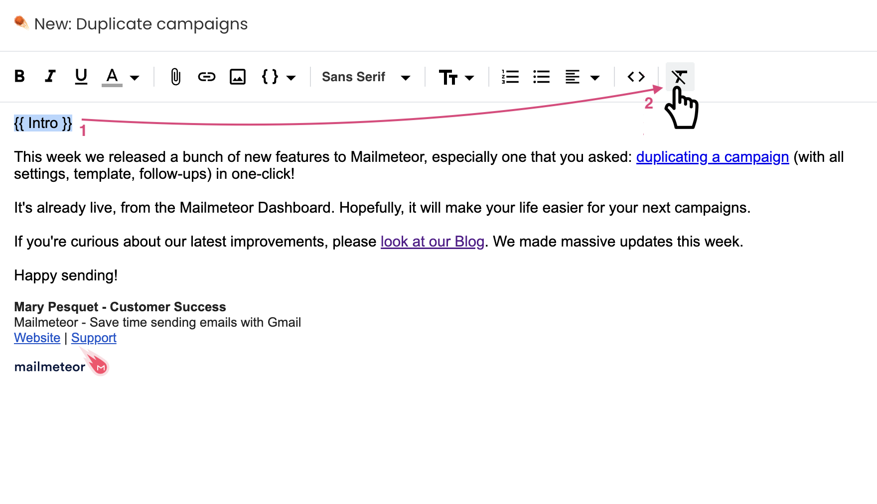 Remove formatting to fix empty mail merge variable