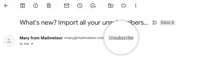 Gmail one-click unsubscribe feature