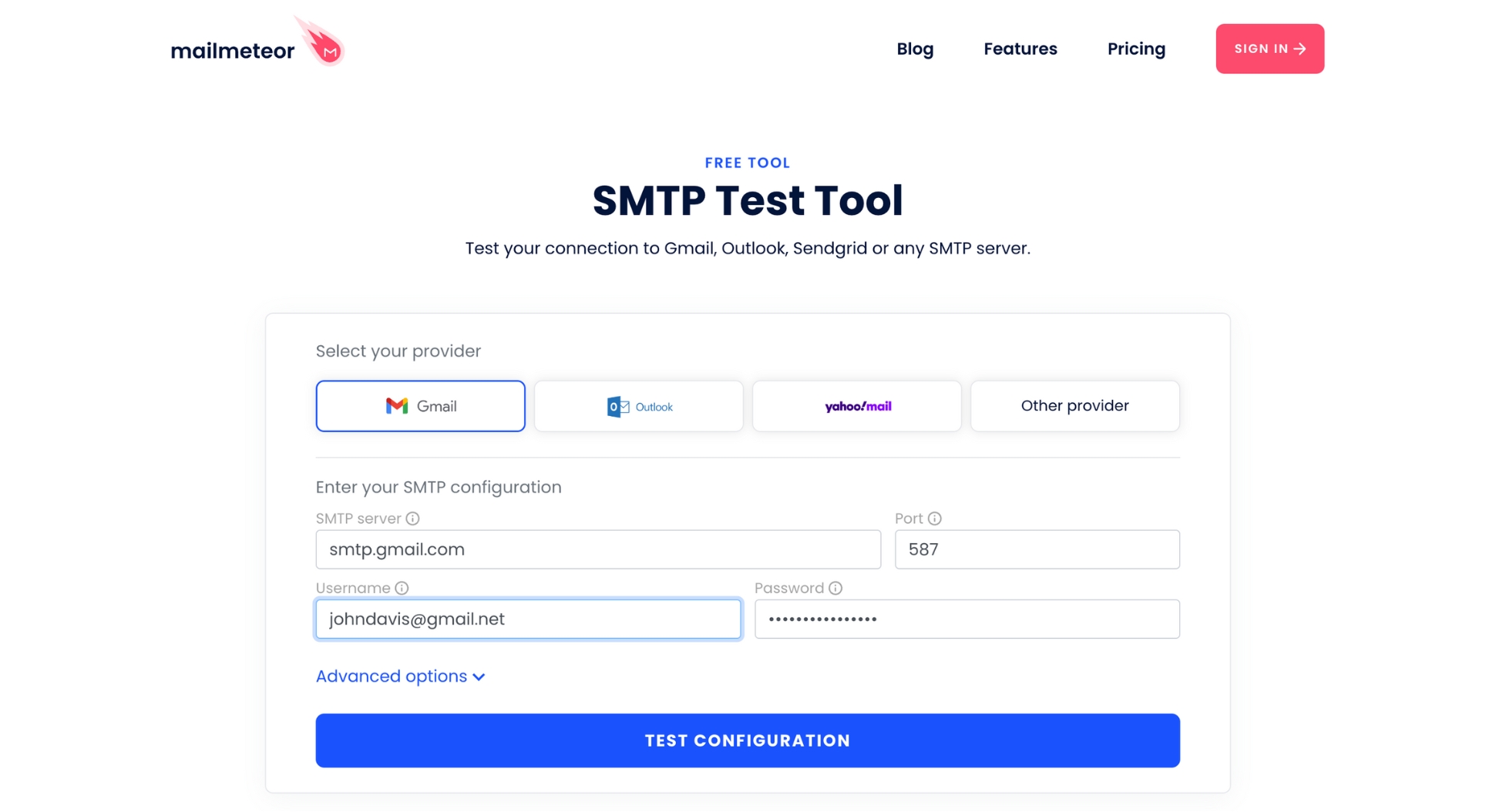 Test your Gmail SMTP configuration