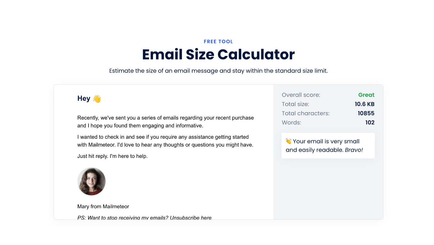 Email Size Calculator