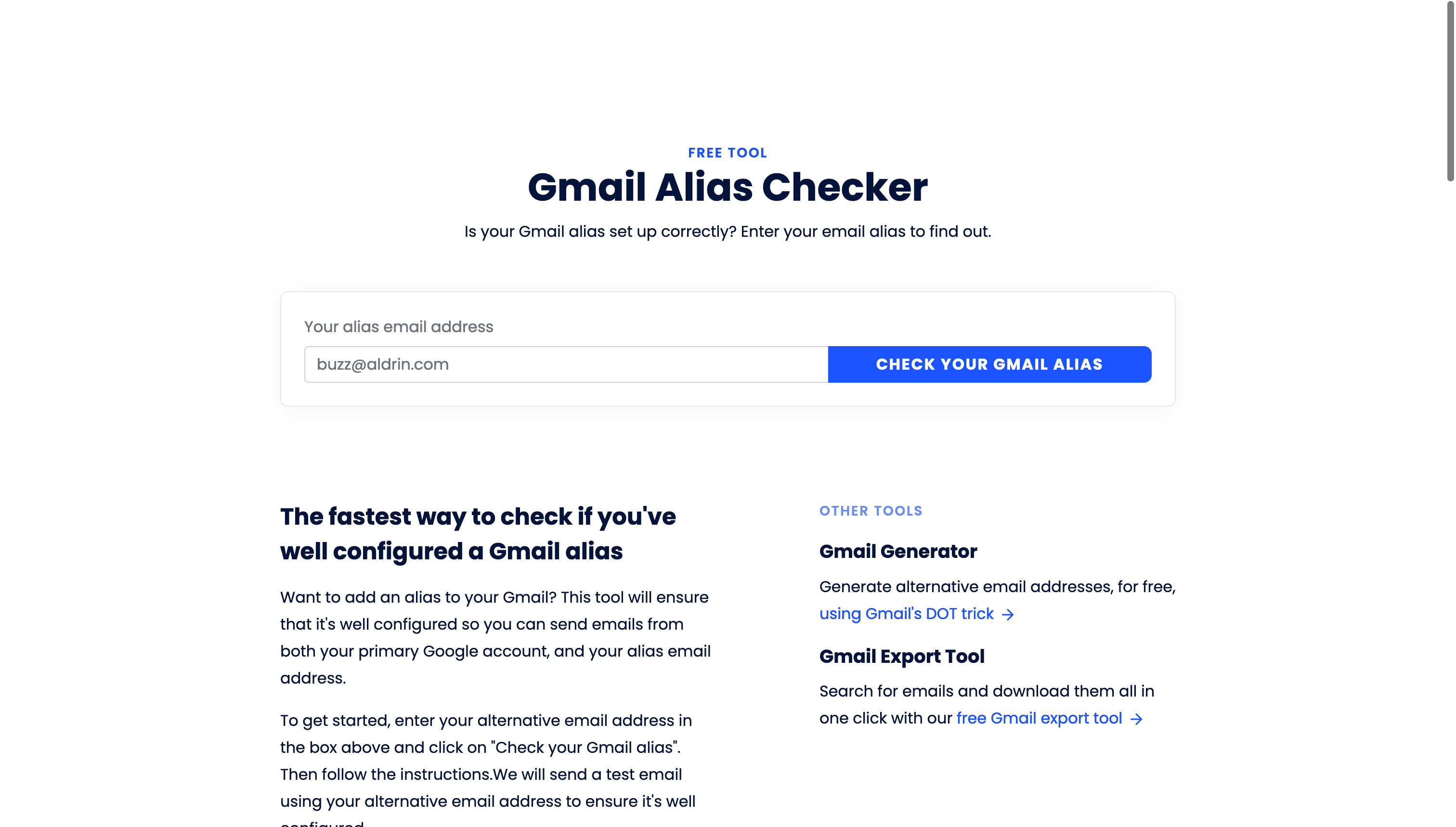 Gmail Alias Checker