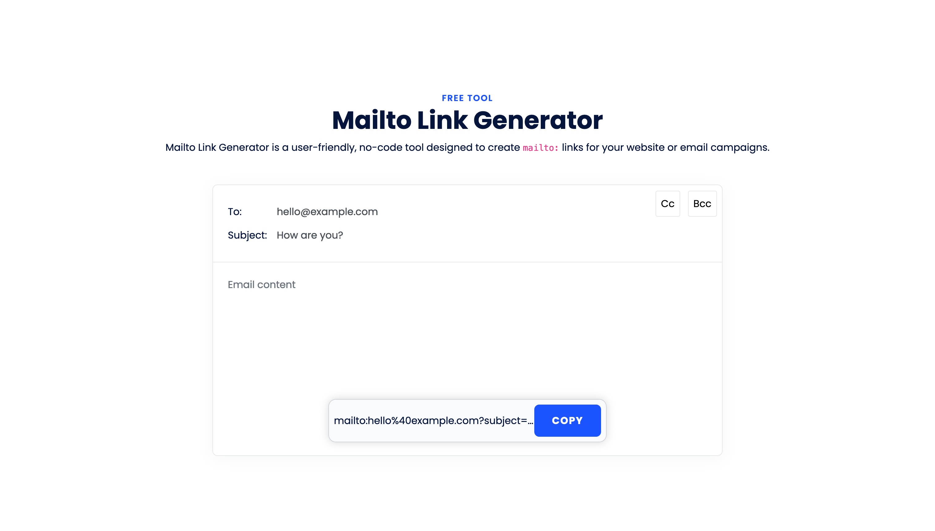 Mailto Link Generator