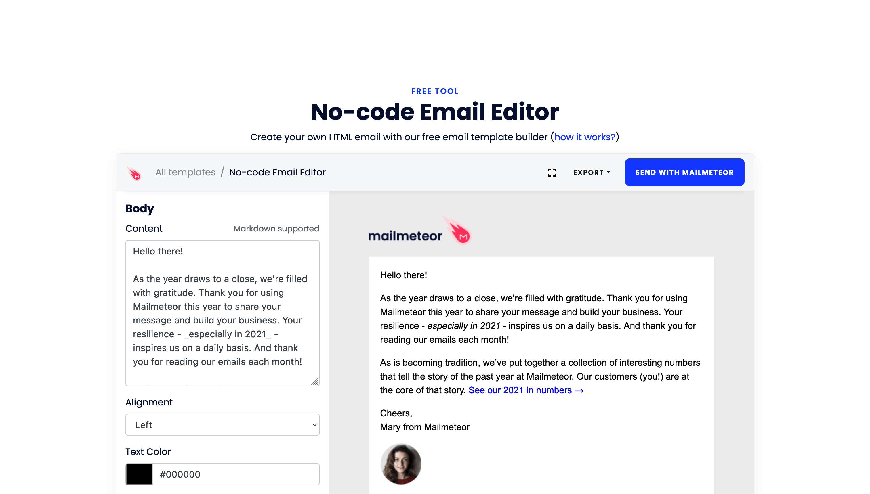 No-code Email Editor