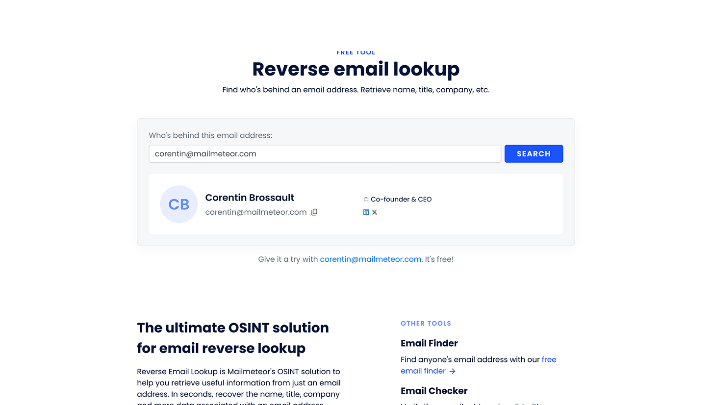 Reverse Email Lookup
