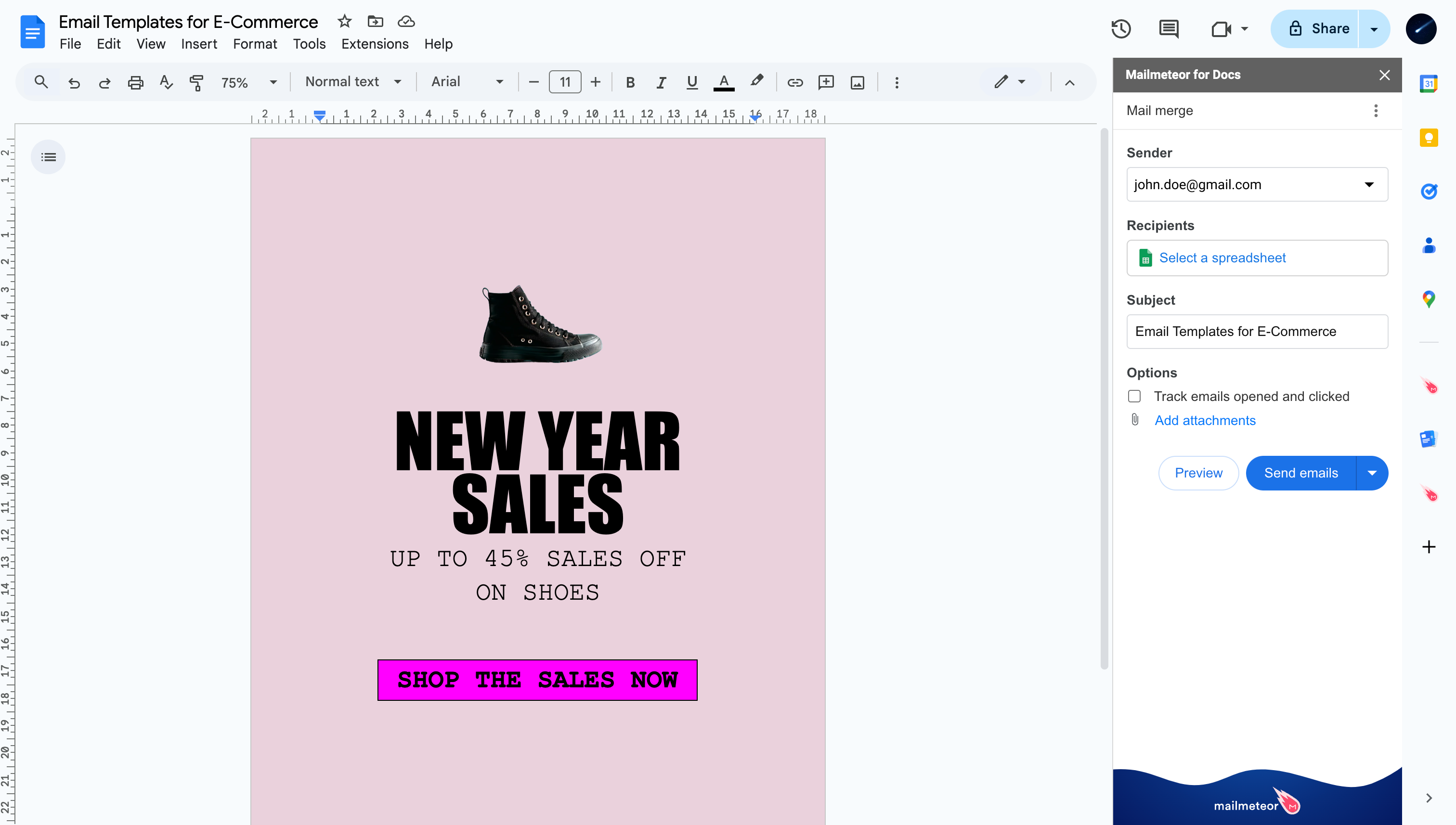 Mail merge for Google Docs